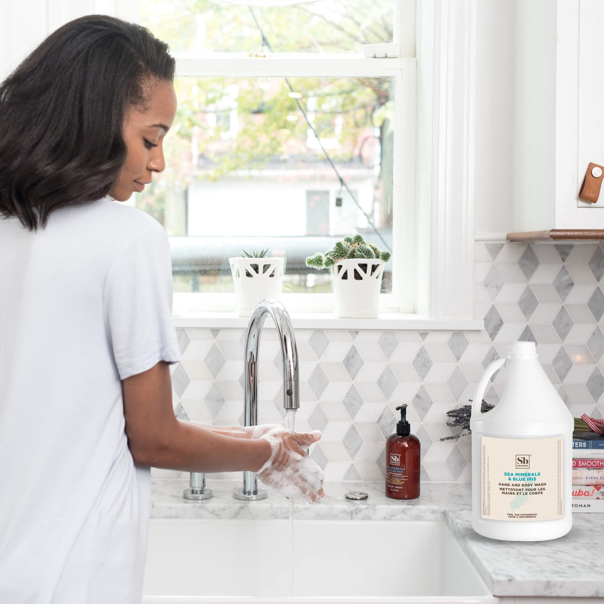 Soapbox ingredients sea minerals and shea butter highlighting nourishing benefits