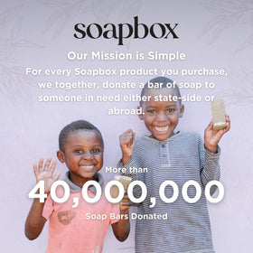 Soapbox applied on forearm showing smooth, hydrated skin benefit