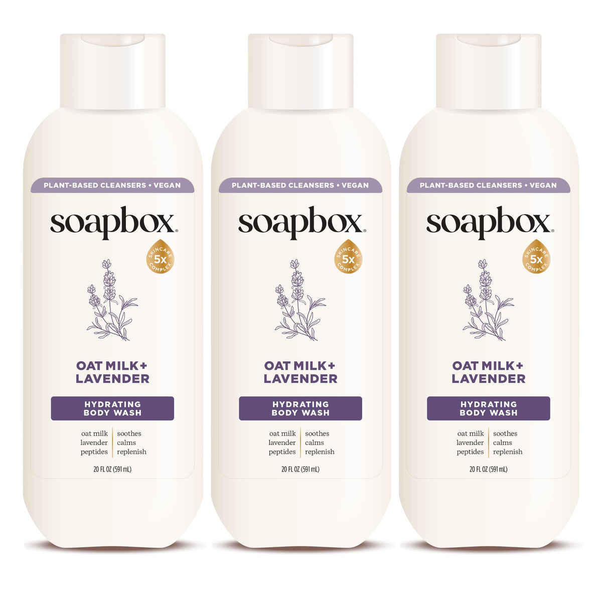 Soapbox oatmilk & lavender front packaging showing clean design and hydration benefit