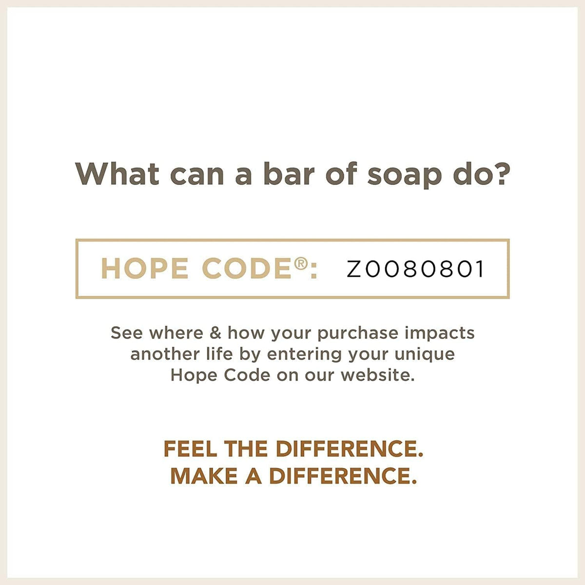 Soapbox packaging with donation card illustrating social impact benefit