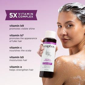 Soapbox shampoo and conditioner in shower setting promoting easy use