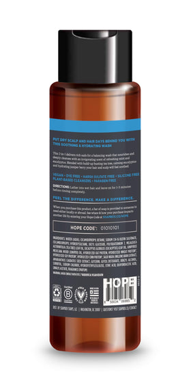 Soapbox scalp care in shower use showing quick rinse and manageable hair result