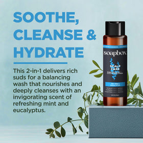 Soapbox scalp care pump action with lather demonstrating fast post-workout refresh