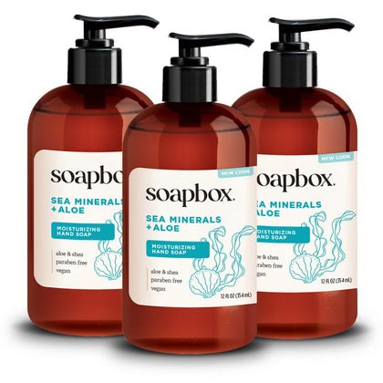 Soapbox front packaging showing clean label and coastal design for easy identification