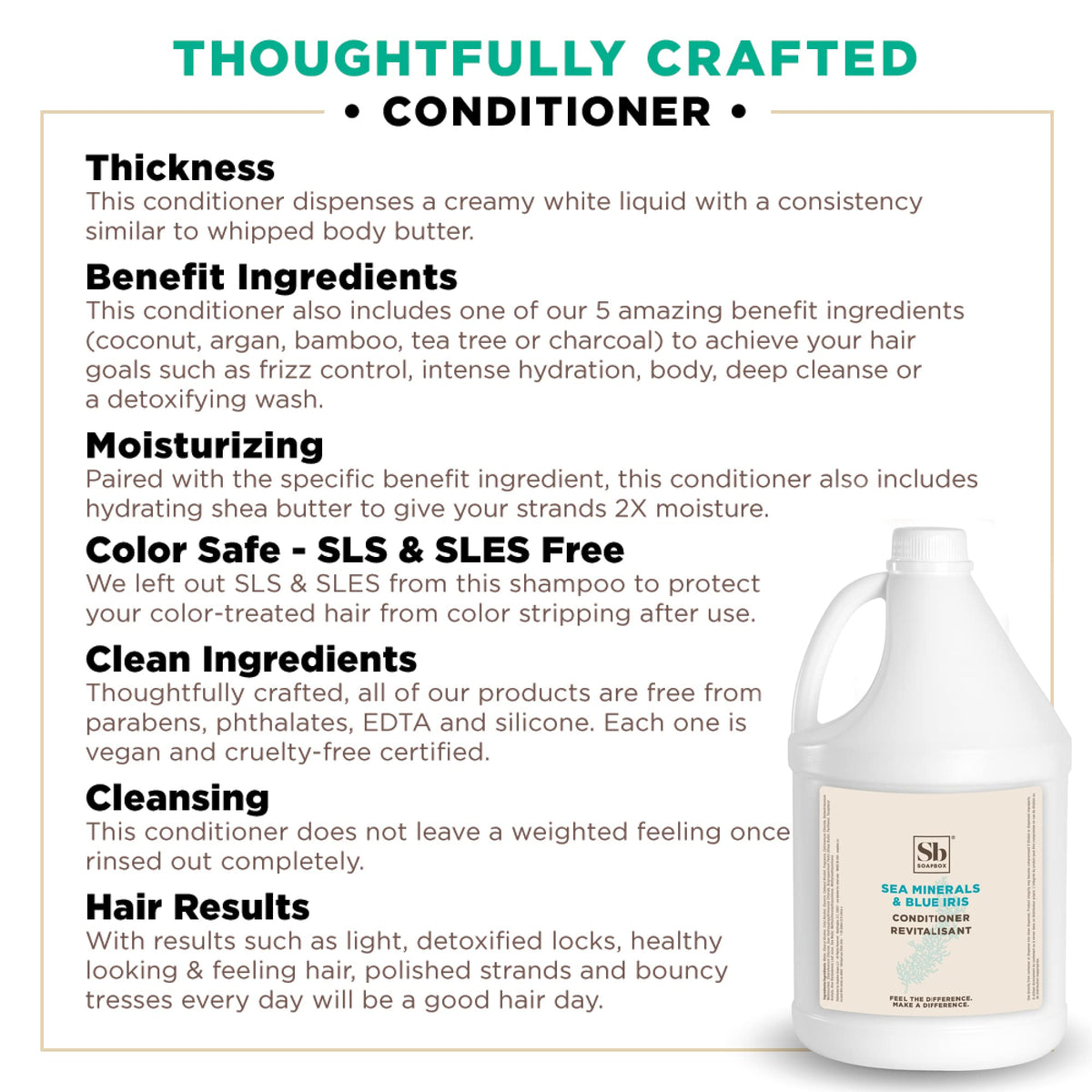 Soapbox close-up of label highlighting ingredients and clean-ingredient benefit