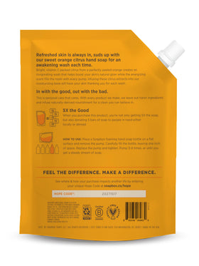 Soapbox 64 oz refill beside common bottle showing long-lasting volume benefit