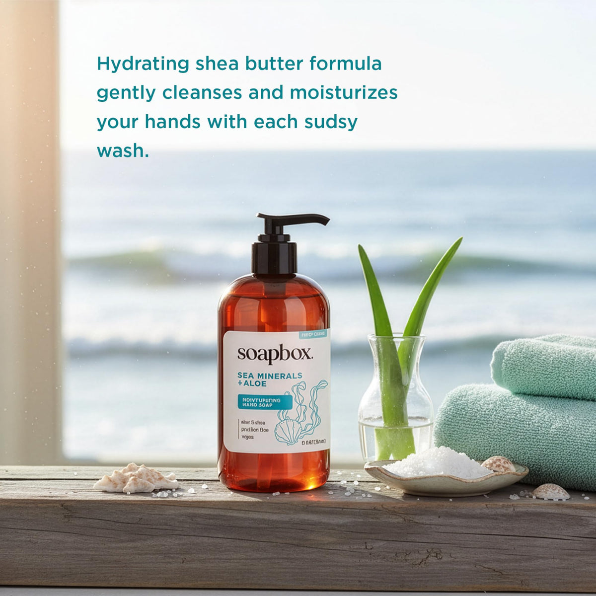Soapbox gel texture closeup highlighting moisturizing consistency for soft hands