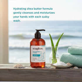 Soapbox gel texture closeup highlighting moisturizing consistency for soft hands