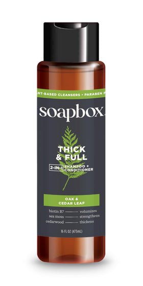 Soapbox label with claims visible indicating sulfate-free and vegan benefits