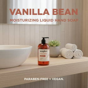 Soapbox bottle in sink during hand wash showing practical everyday use
