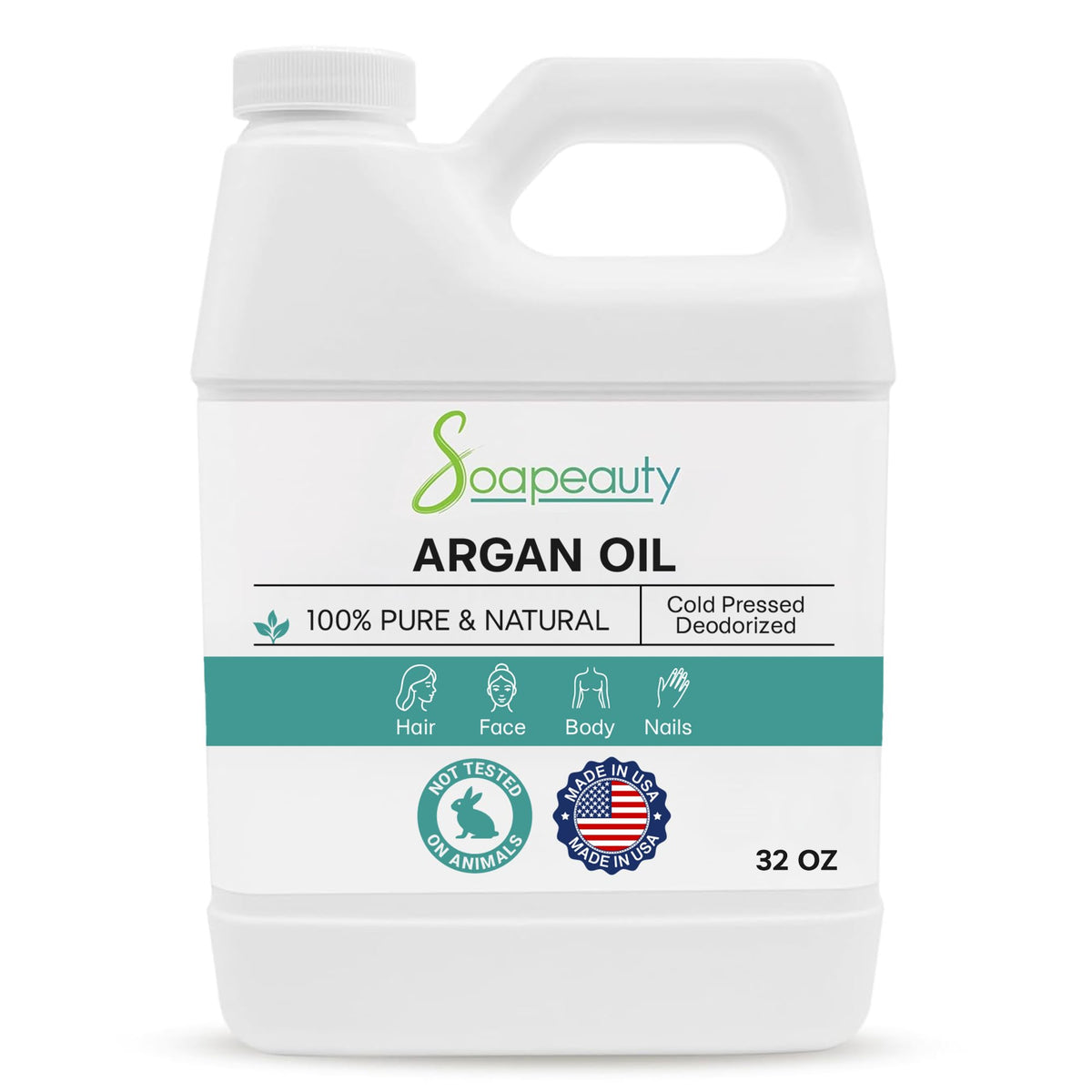 Soapeauty front bottle showing 32 oz size and clean packaging benefit