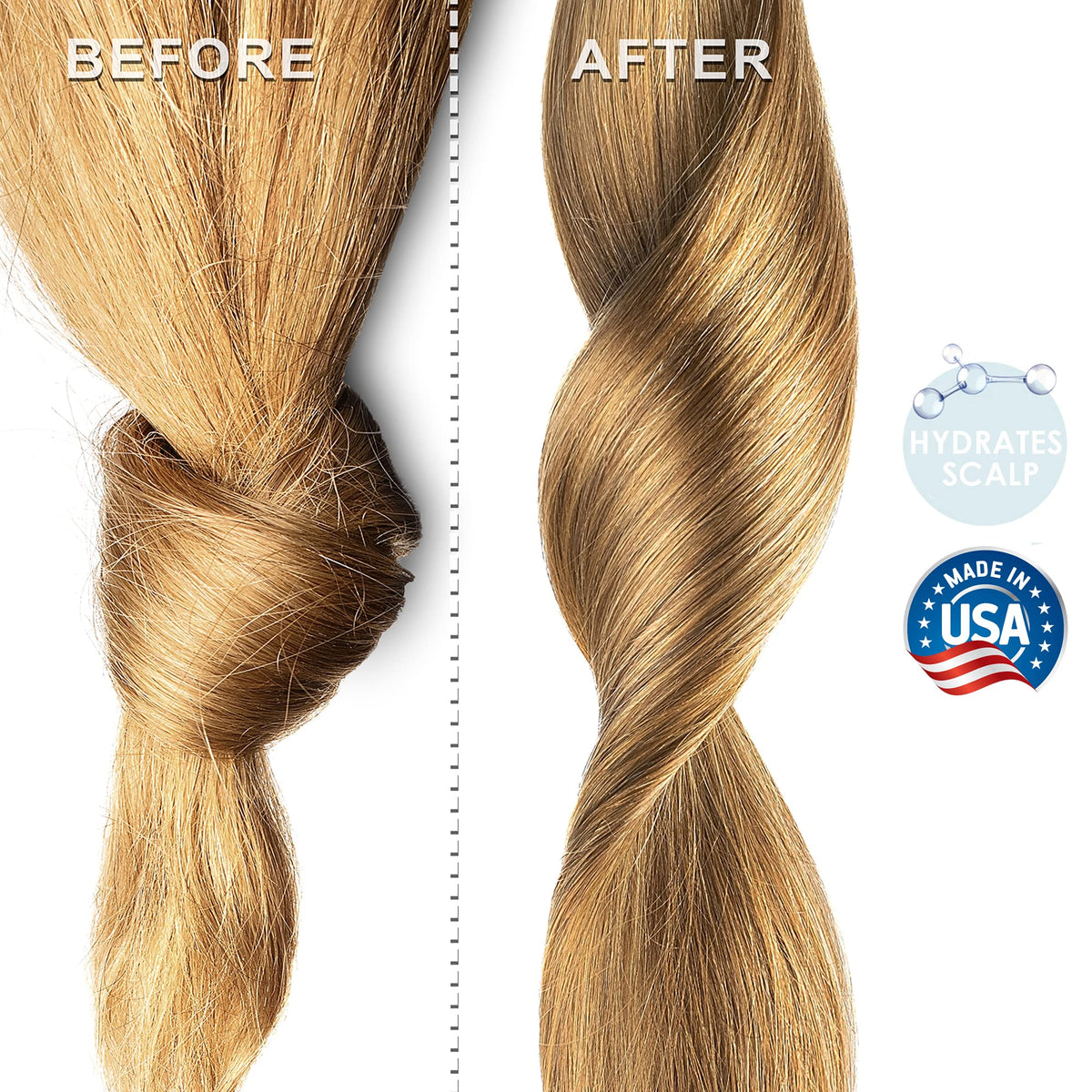 Soapeauty argan oil next to measuring cup highlighting generous 16 fl oz supply