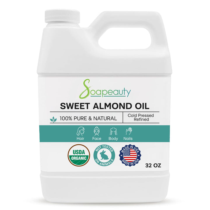Soapeauty bottle front view showing label and pure organic oil