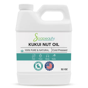 Soapeauty kukui nut oil bottle front label showing purity and size