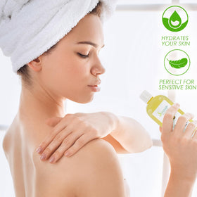 Soapeauty pouring drop closeup highlighting texture and quick absorption benefit