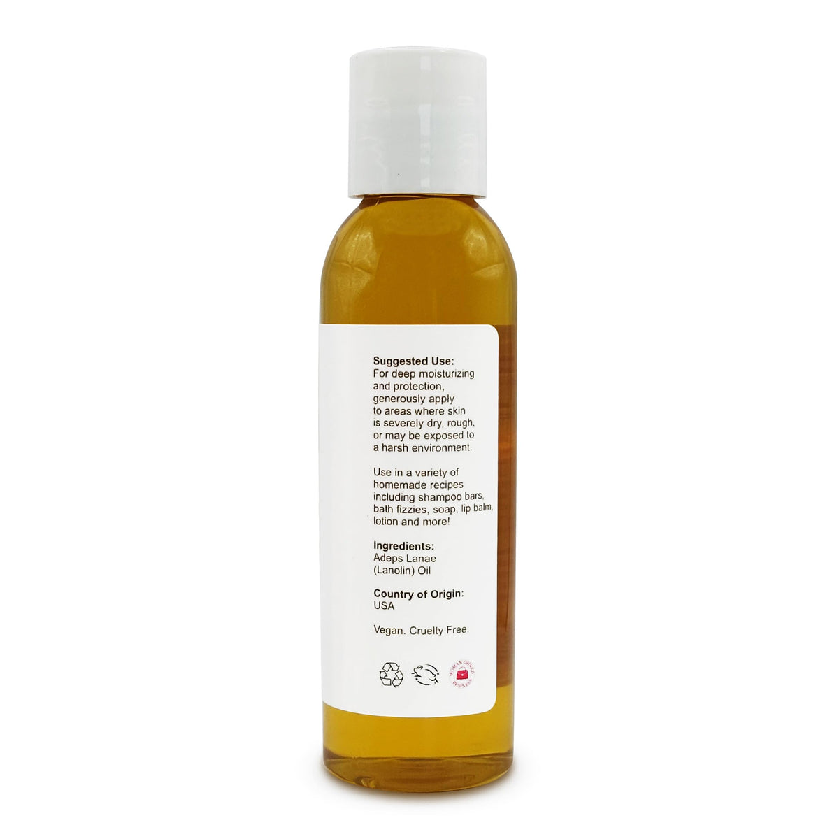 Soapeauty lanolin oil pouring from bottle demonstrating smooth pourability benefit