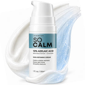 SoCalm front packaging showing bottle and clear label for calm skin