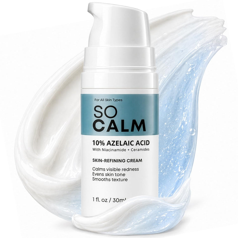 SoCalm front packaging showing bottle and clear label for calm skin