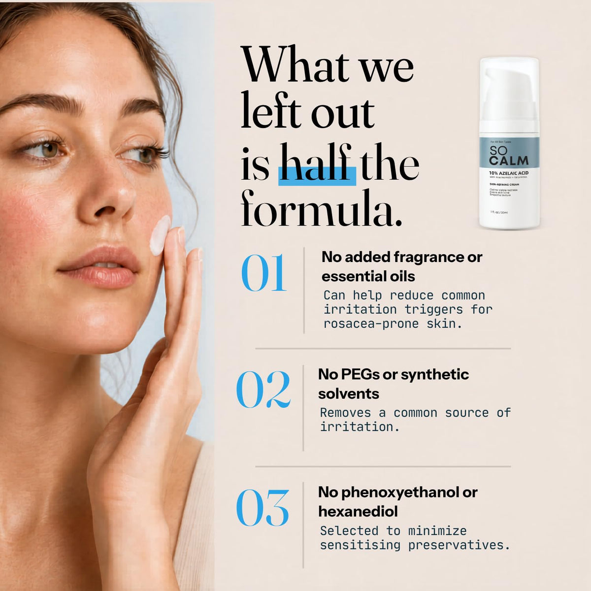 SoCalm bottle in hand demonstrating 30ml travel-friendly size