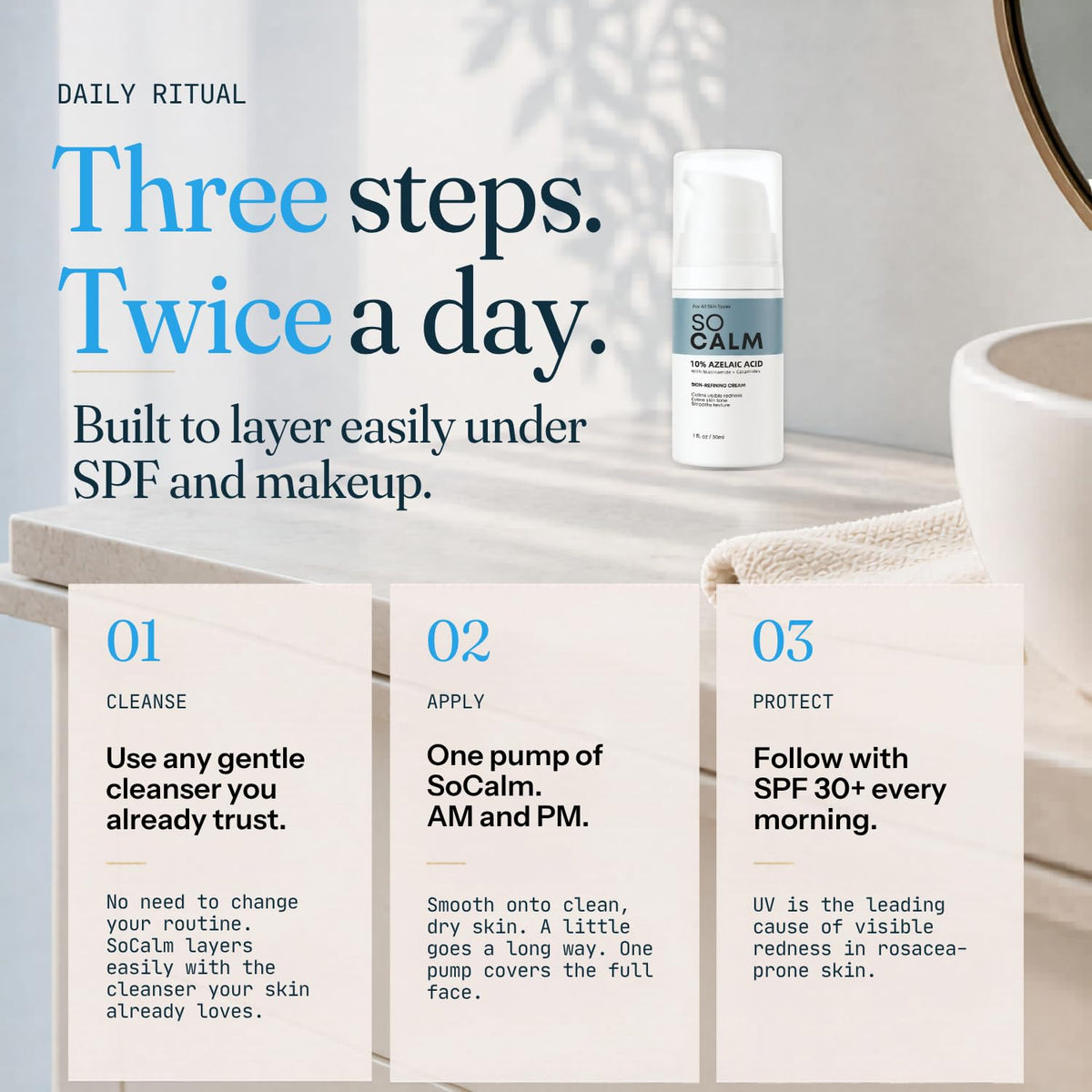 SoCalm label ingredient panel showing key actives for barrier support