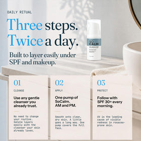 SoCalm label ingredient panel showing key actives for barrier support
