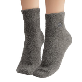 Earth Therapeutics flat lay of gray and black pairs, showing color options and plush feel