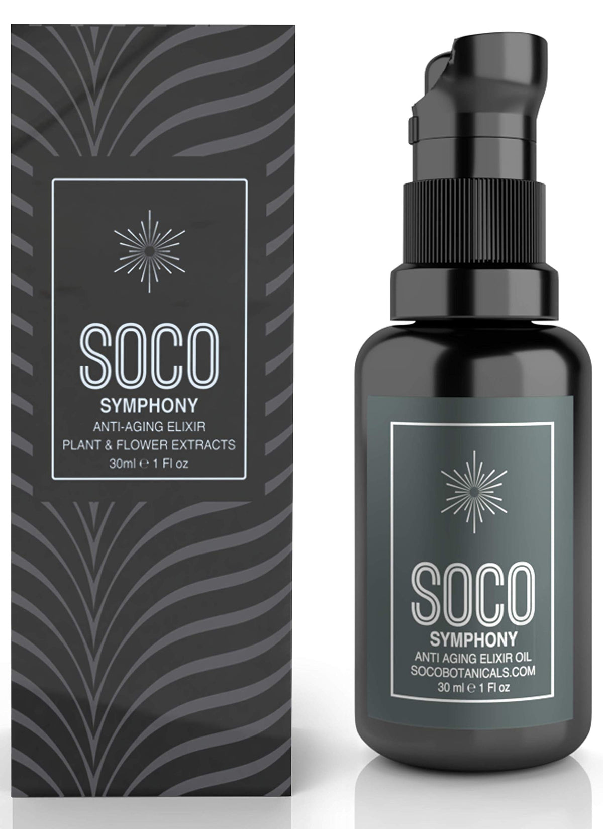 SOCO Symphony front bottle shot showing packaging and natural ingredients benefits