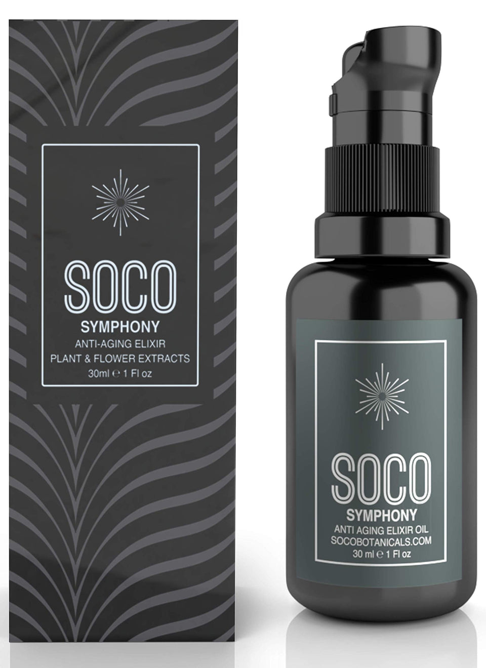 SOCO Symphony front bottle shot showing packaging and natural ingredients benefits