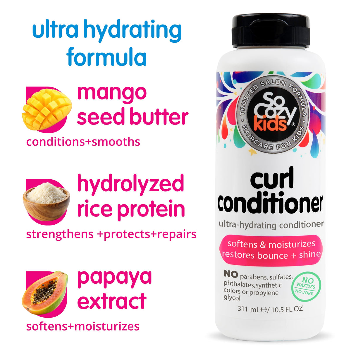 SO COZY in-hands application showing easy detangling and control
