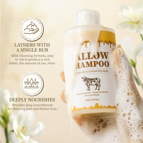 close-up label of Soelegant tallow bottles highlighting natural ingredients and transparency benefit