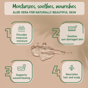 Soena gel texture closeup highlighting pure aloe leaf juice hydration