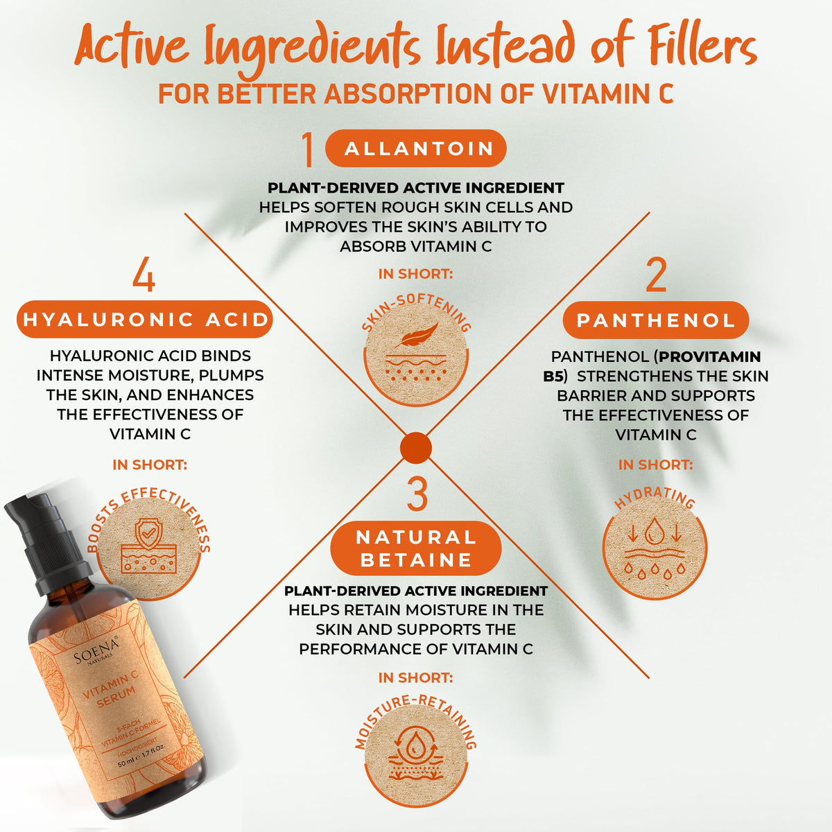 Soena serum applied on hand demonstrating smooth hydration effect
