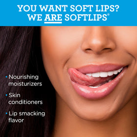 Softlips vanilla open stick texture showing smooth glide and moisturizing finish