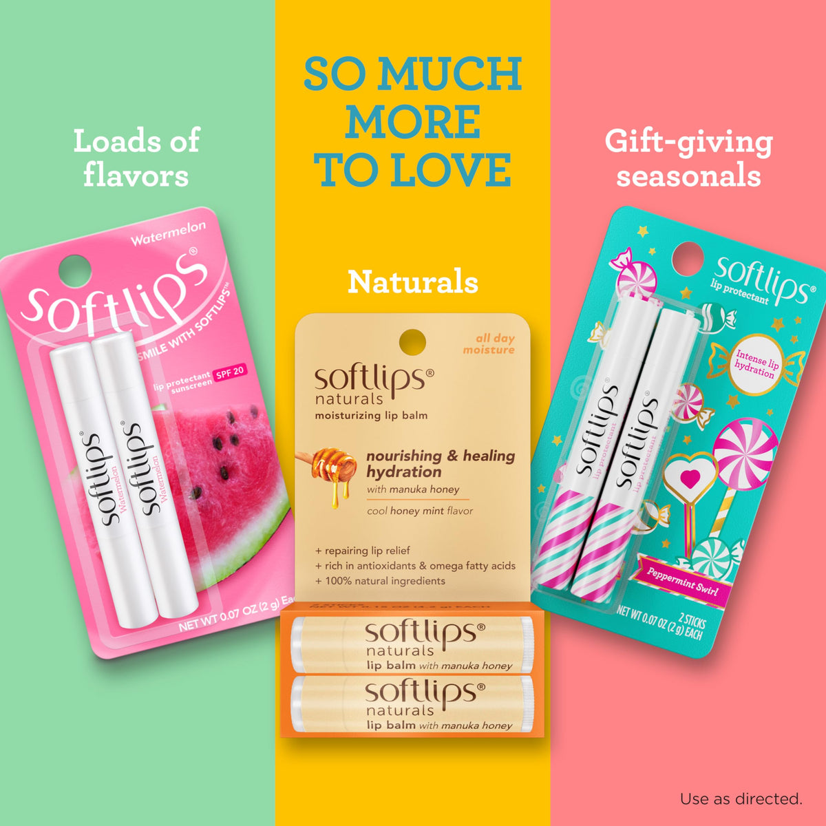 Softlips vanilla two sticks side-by-side indicating spare stick convenience benefit