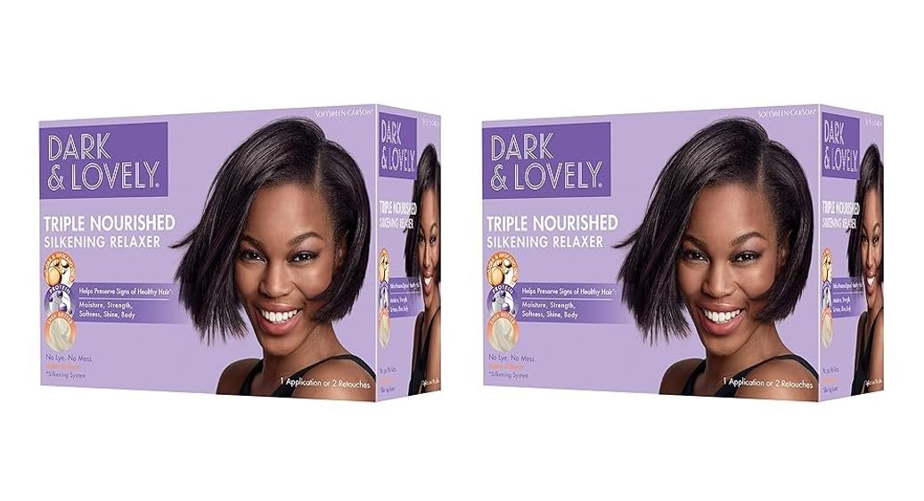 SoftSheen opened kit displaying relaxer tubes and conditioning products for easy setup