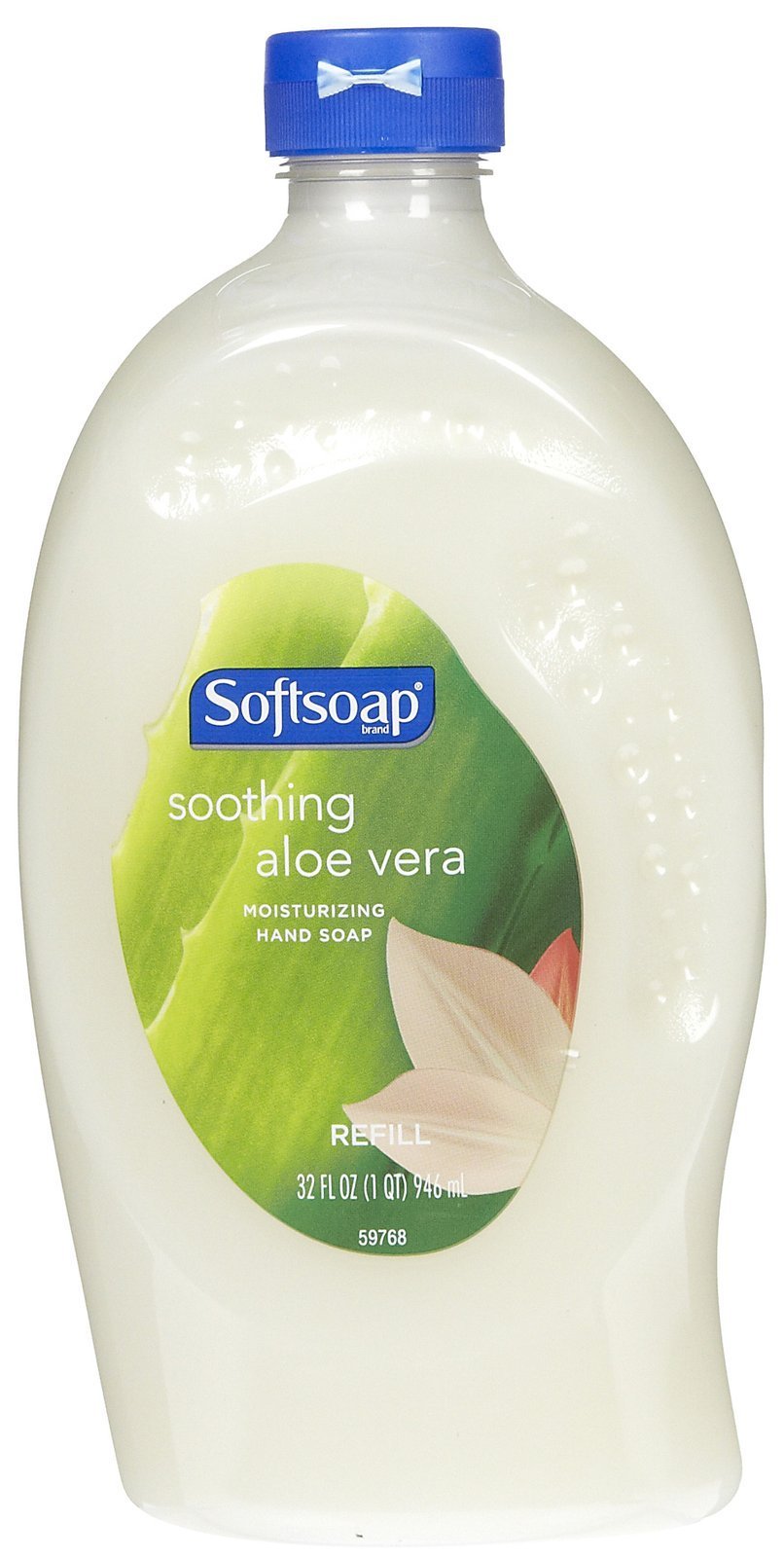 Softsoap 32 oz refill front packaging showing label and aloe fragrance benefits