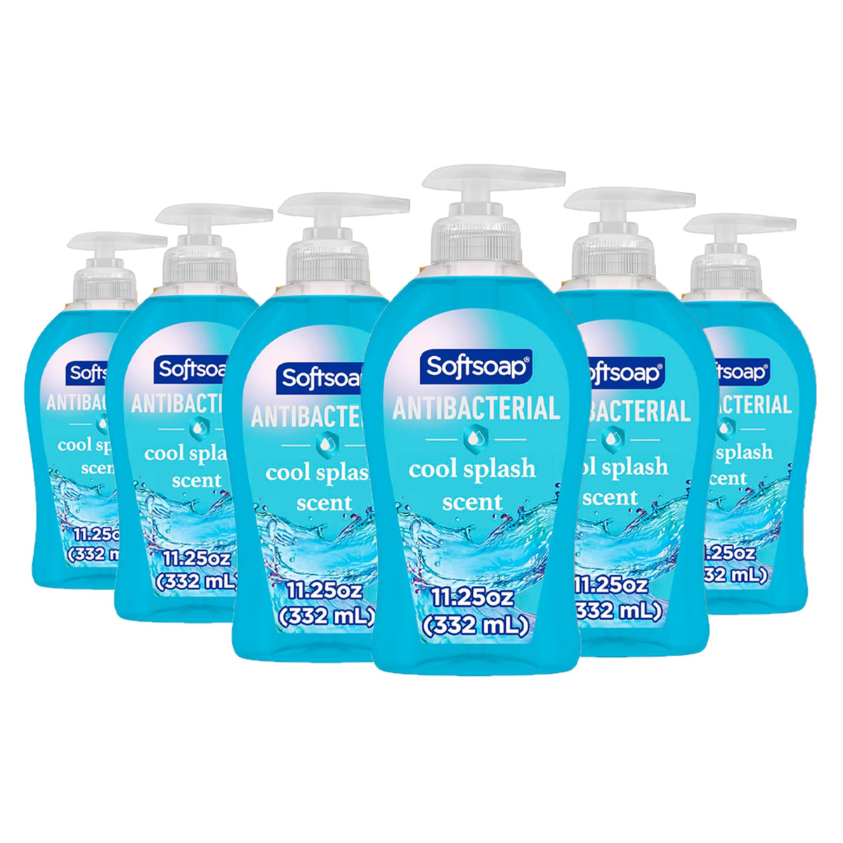 Softsoap bottle front packaging showing Cool Splash and volume, promotes trusted cleanliness