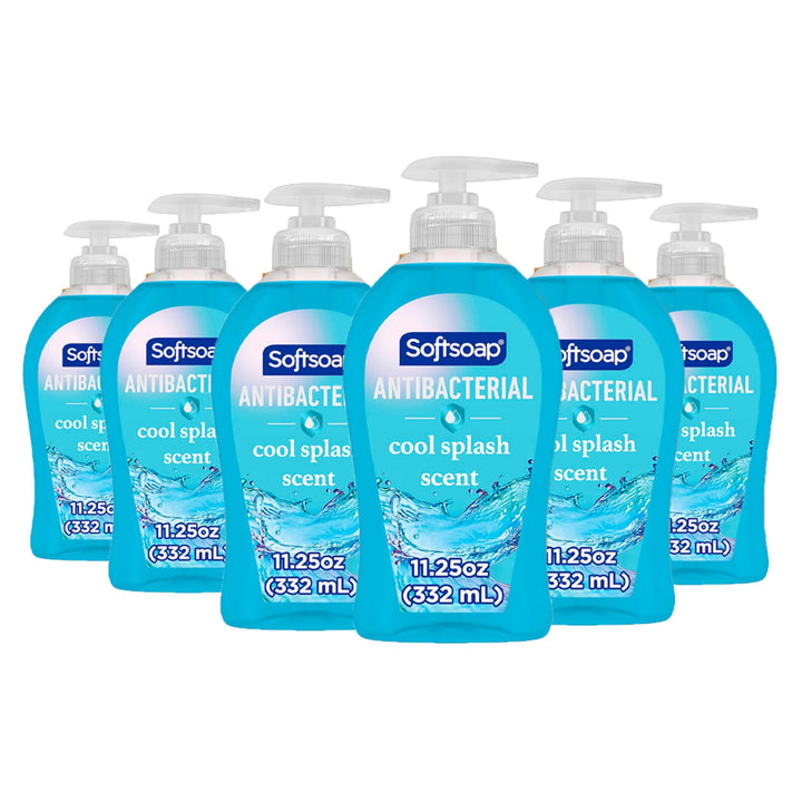 Softsoap bottle front packaging showing Cool Splash and volume, promotes trusted cleanliness