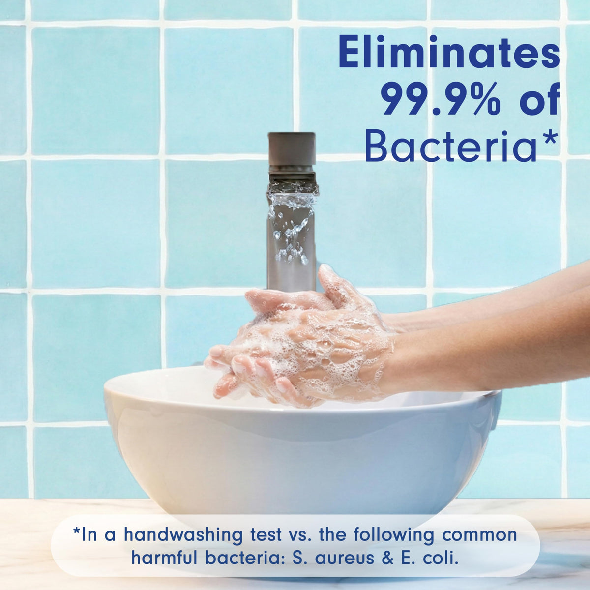 Softsoap foamy texture on hand, demonstrates gentle lather and moisturized feel