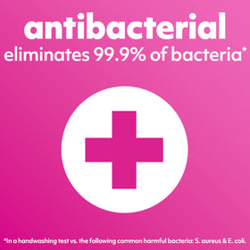 Softsoap recyclable bottle label highlighting reduced plastic waste benefit