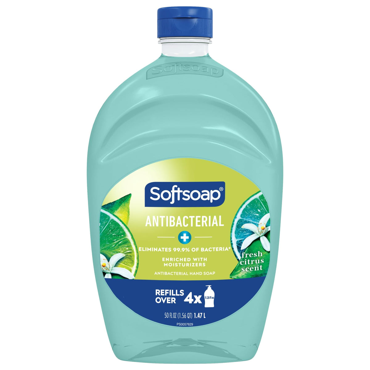 Softsoap easy-pour cap close-up for mess-free refilling and user convenience