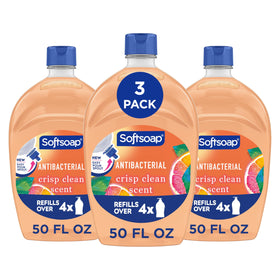 Softsoap front packaging 50oz refill showing brand and size for lasting supply