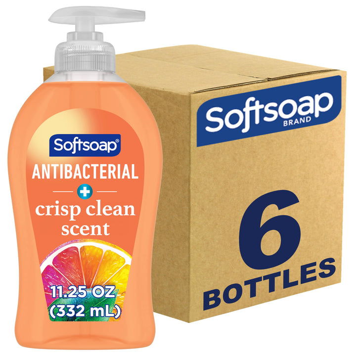 Softsoap front packaging showing crisp clean bottles and clear labeling for easy identification