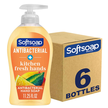 Softsoap front packaging showing kitchen fresh scent and benefits
