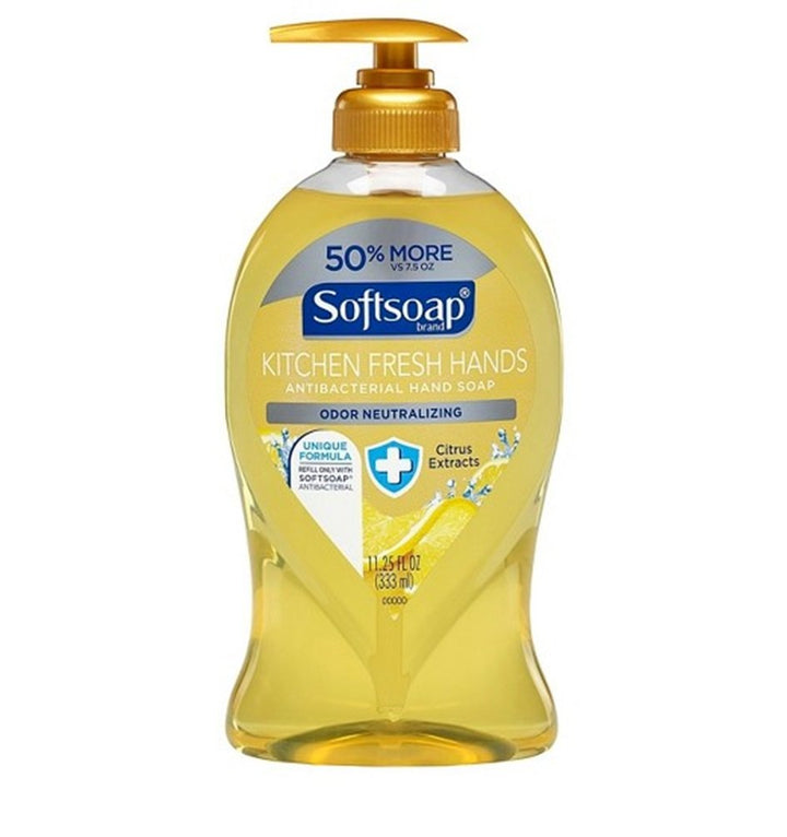 Softsoap front packaging showing five 11.25 oz bottles and clear labeling for quick restock