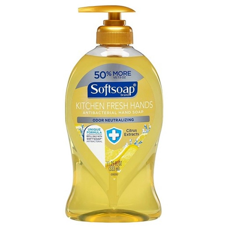 Softsoap front packaging showing five 11.25 oz bottles and clear labeling for quick restock