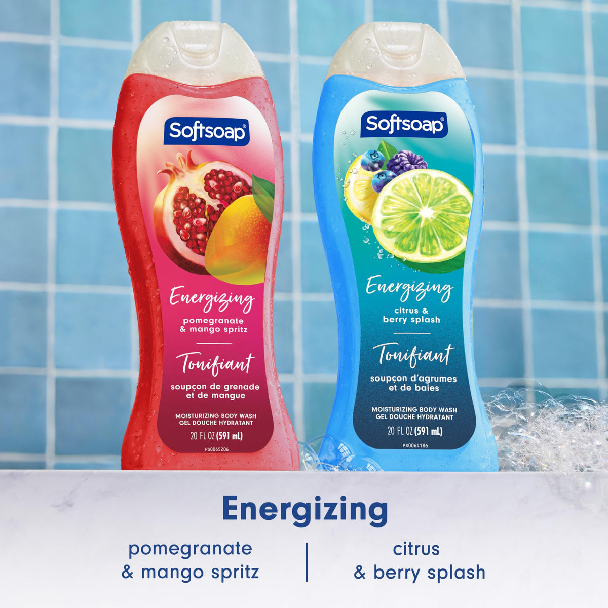 Softsoap with washcloth illustrating soft skin and exfoliation benefit