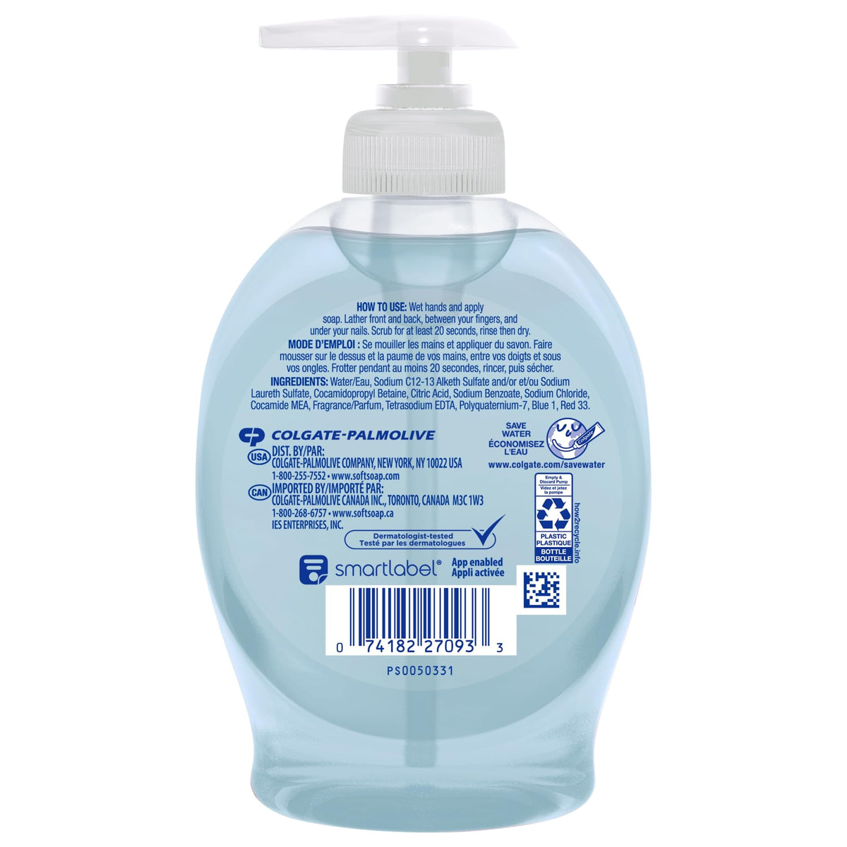 Softsoap bottle beside common items showing compact 7.5 fl oz scale
