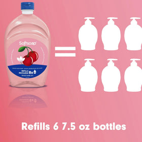 Softsoap size comparison with 7.5 oz bottle to show refill capacity