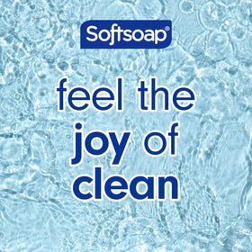 Softsoap brand pump close-up demonstrating easy one-handed dispensing
